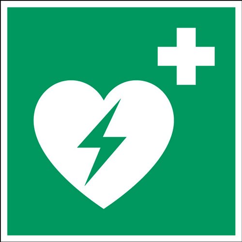 Hinweistafel Defibrillator 20 x 20 cm