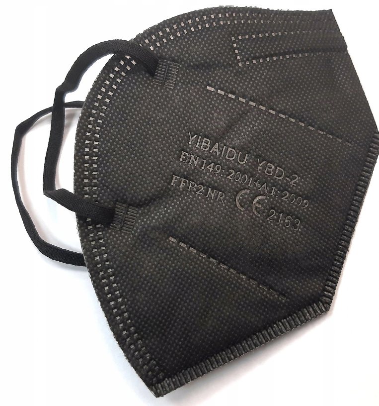 1 Stück FFP2 Maske Schwarz, einzeln verpackt