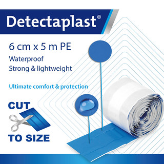 Meterpflaster 5 m x 6 cm detectable u. wasserfest