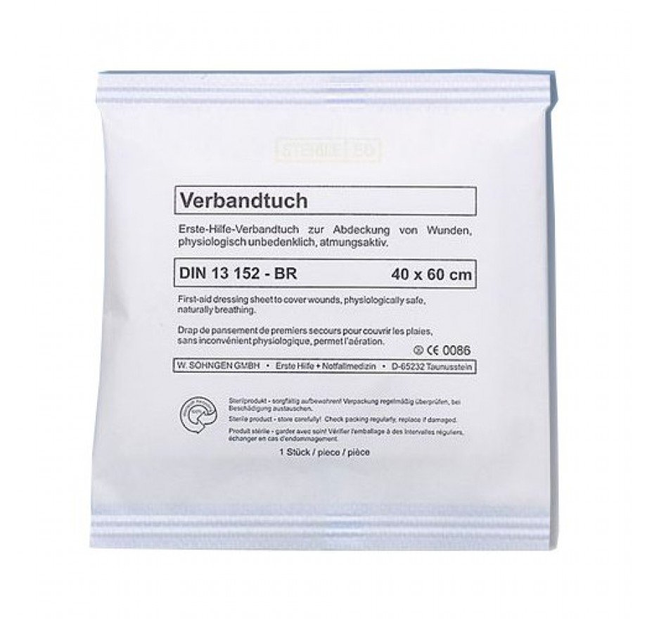 Verbandtuch DIN 13152-BR  40 x 60 cm 20 Jahre Haltbar steril verpackt